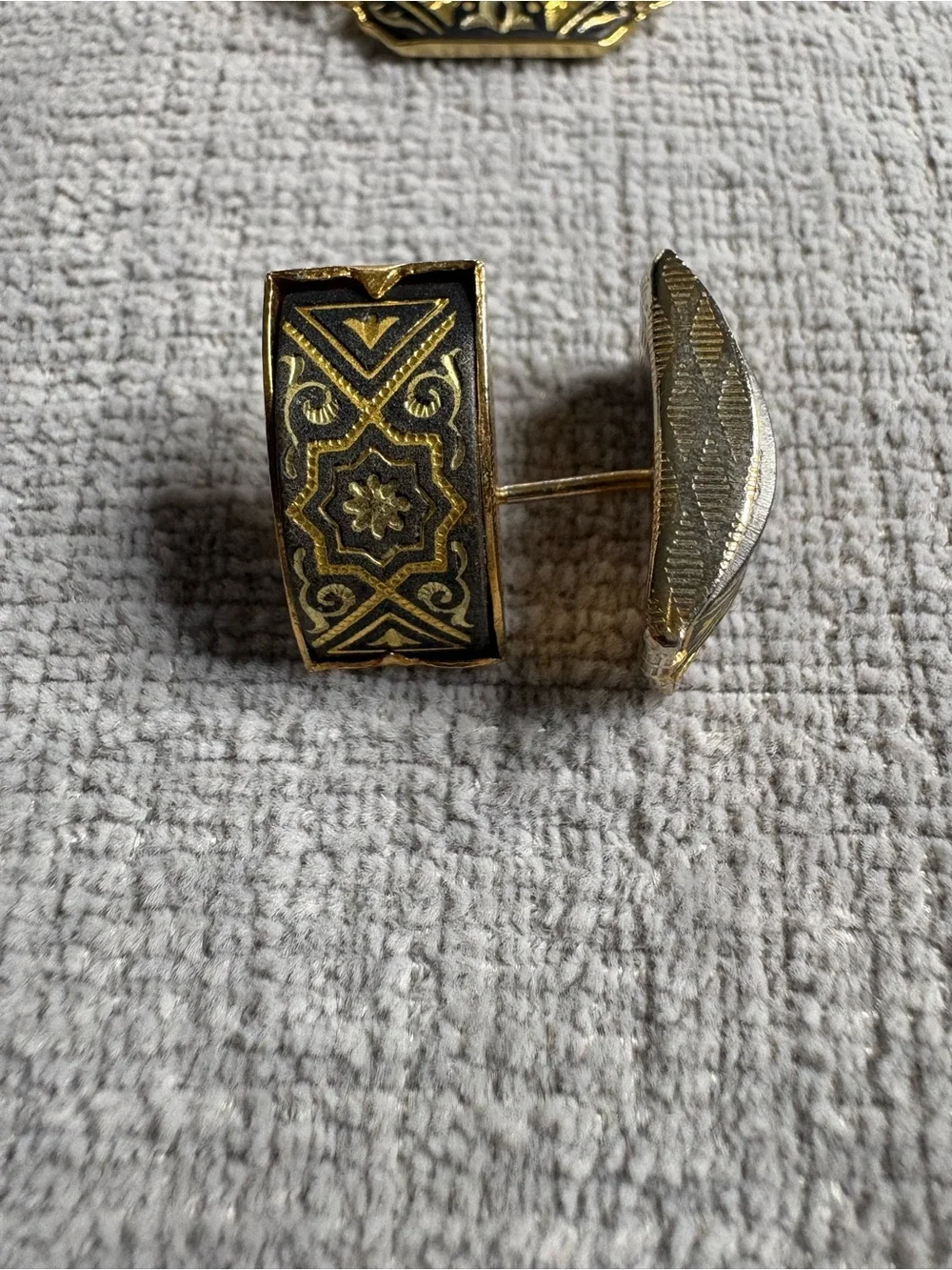 Bracelet & Earring Set Signed Vintage Damascene Toledo Mid-century Spain